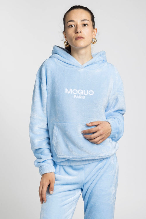 Sweat d'intérieur bleu ciel femme - Moguo Paris