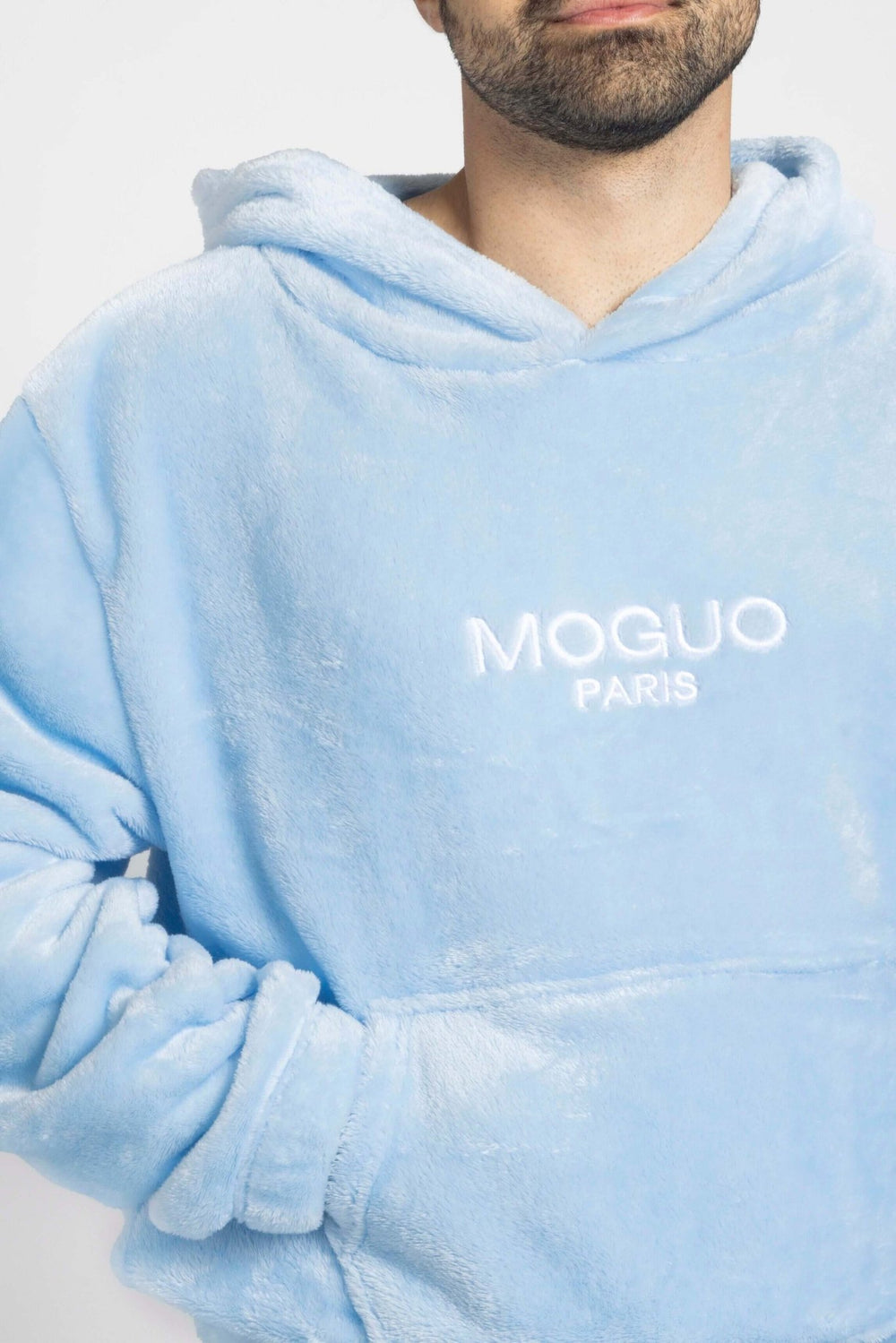 Sweat d'intérieur bleu ciel homme - Moguo Paris