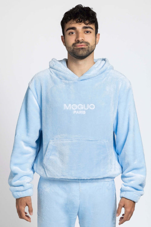 Sweat d'intérieur bleu ciel homme - Moguo Paris