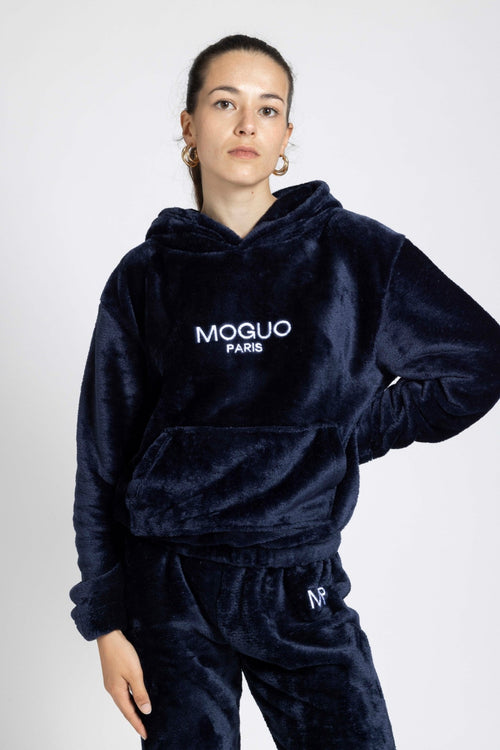 Sweat d'intérieur bleu marine femme - Moguo Paris